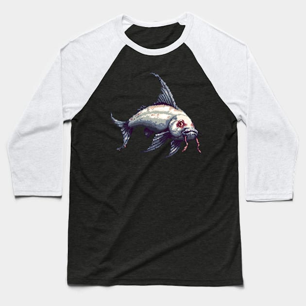 16-Bit Catfish Baseball T-Shirt by Animal Sphere